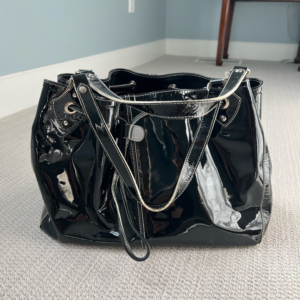FURLA Black Patent Purse/Handbag